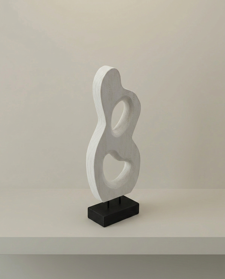 Whitewashed Loop Sculpture, elevated angle view