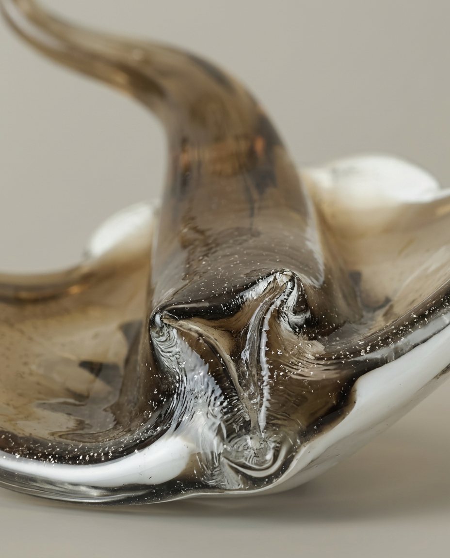 Wing Glass Tray, Smoke, close-up detail showing texture and material