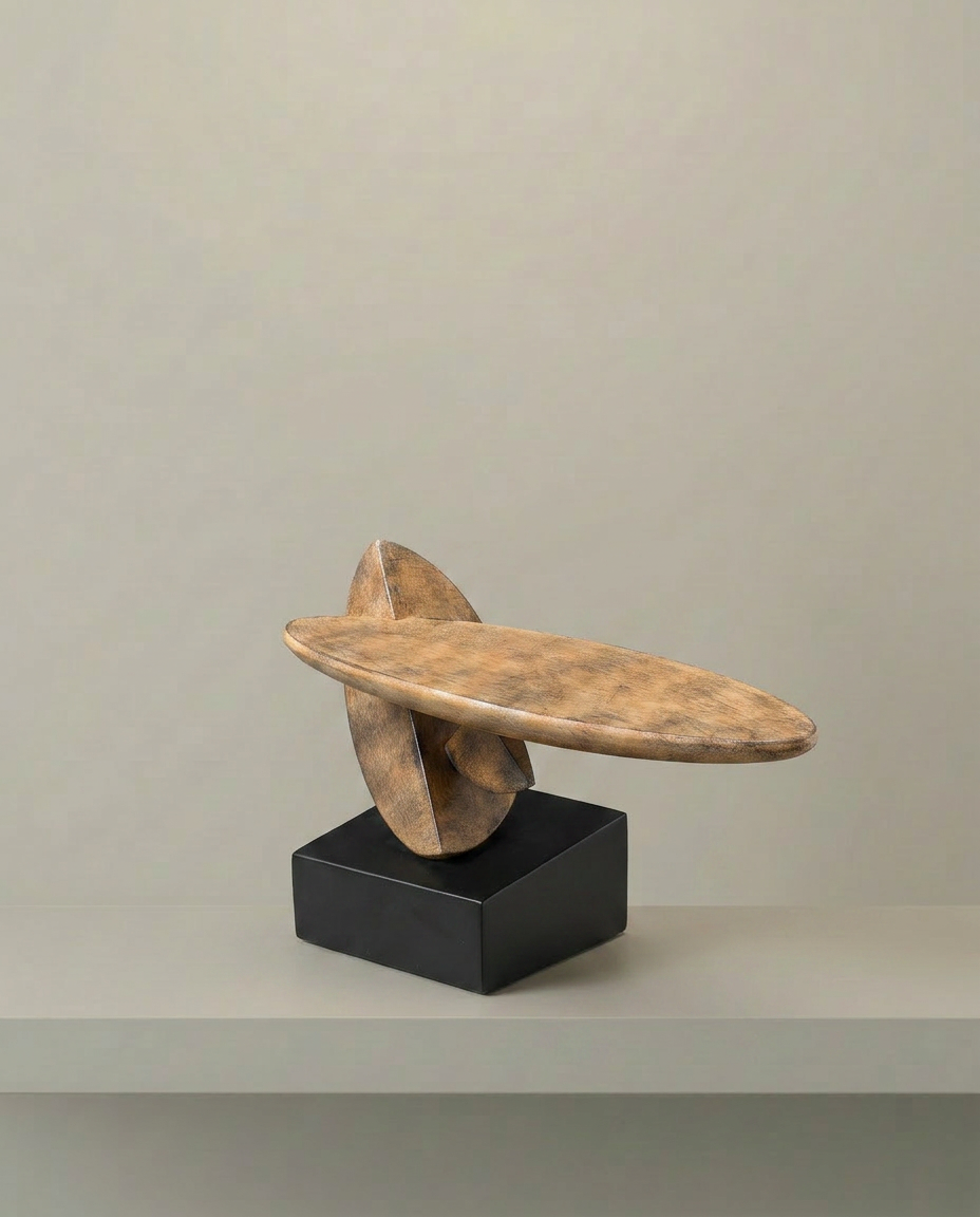 Wood Blade Sculpture, elevated angle view