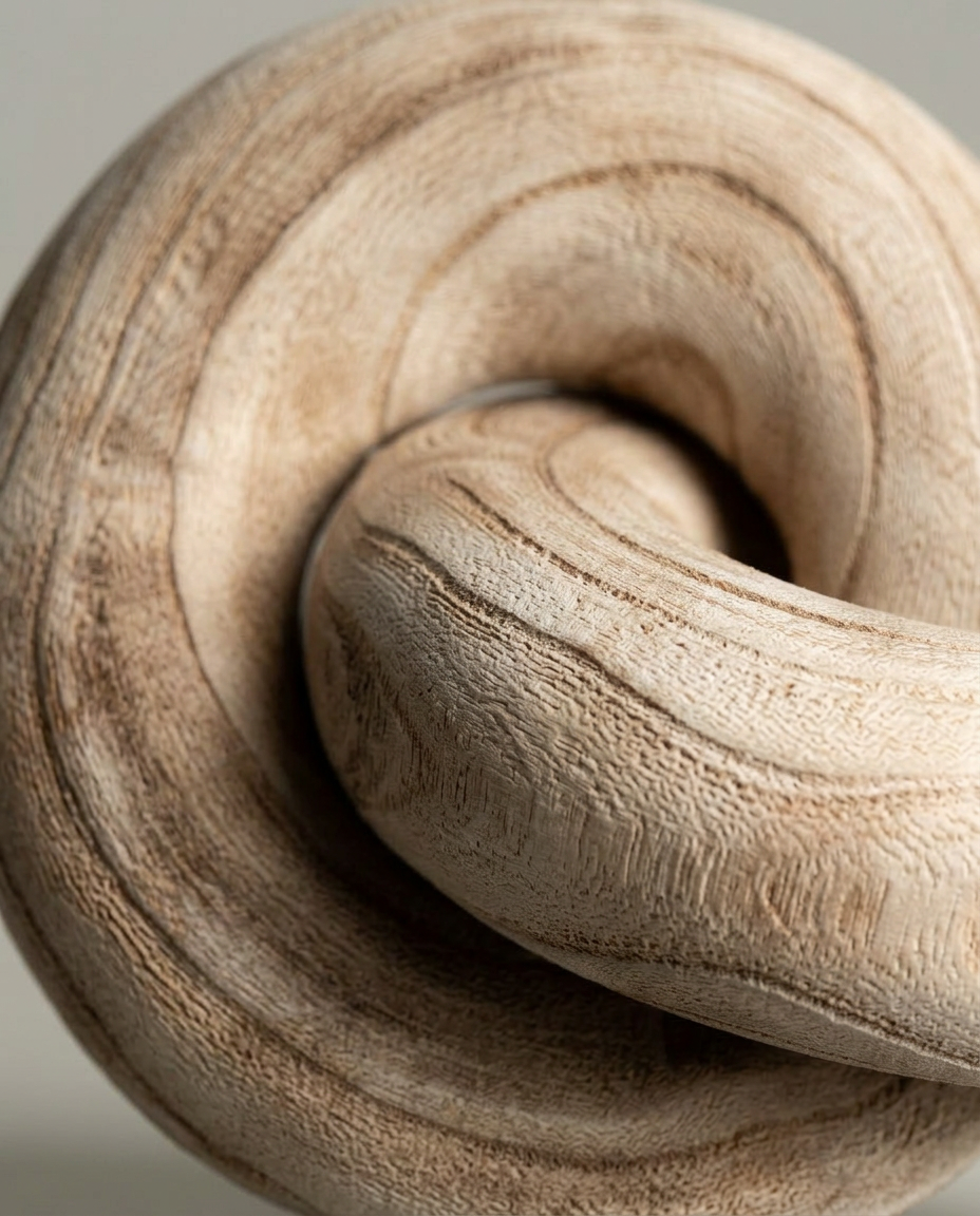 Wood Knot Sculpture, Natural, close-up detail showing texture and material