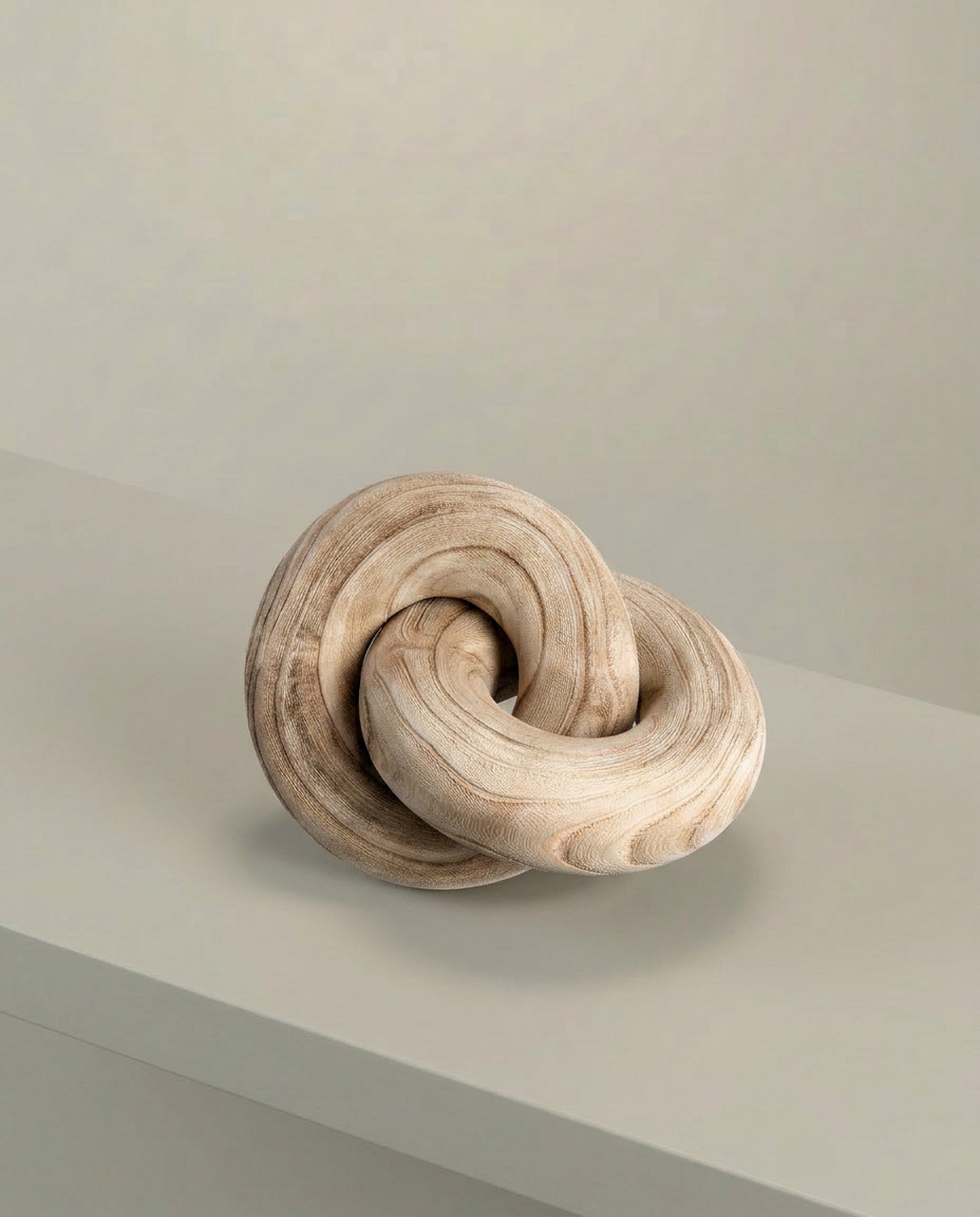 Wood Knot Sculpture, Natural, elevated angle view