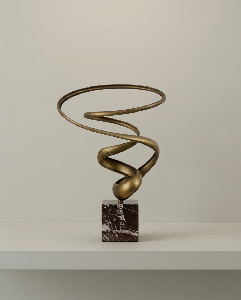 Zuri Abstract Sculpture, front view on neutral background
