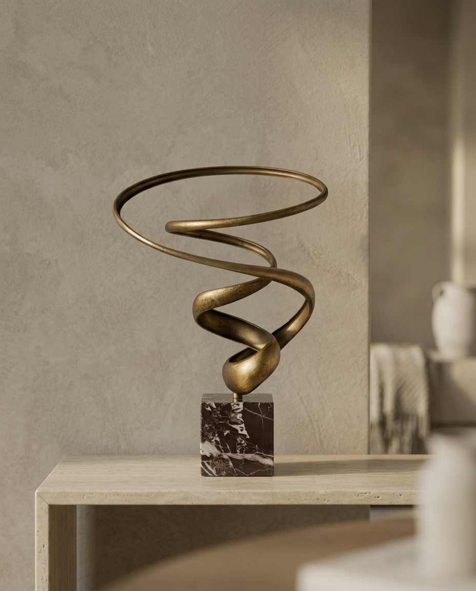 Zuri Abstract Sculpture, styled in a real interior setting
